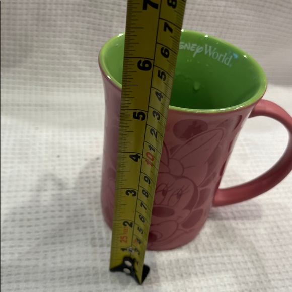 WALT DISNEY WORLD Minnie Mouse Pink and Lime Green Coffee Tea Mug 16oz - Picture 9 of 11